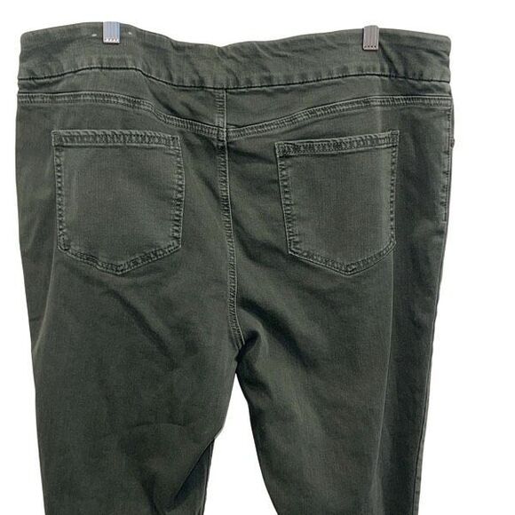 Chico's Womens Denim Pull On Ankle Stretch Skinny Jeggings Army Olive Green Size - Picture 4 of 10